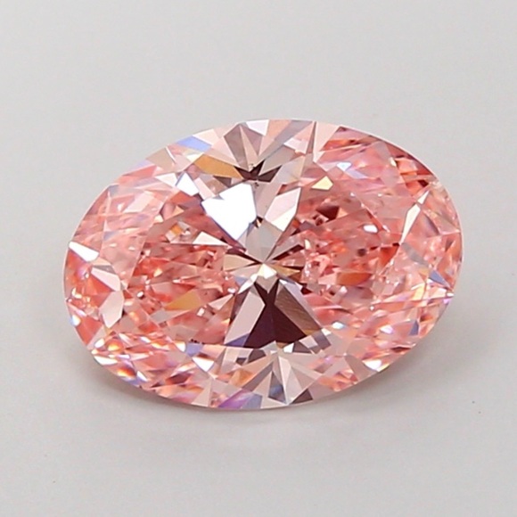 Lab grown pink oval ring - Picture 7 of 8